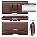 nuoku for iPhone Xs Max Holster iPhone XR Belt Pouch Clip Holster with ID Card for Apple iPhone Xs Max/XR iPhone8Plus 7Plus 6/6sPlus Galaxy Note9 Note8 with Other Case On(Max 6.5''Brown) ...