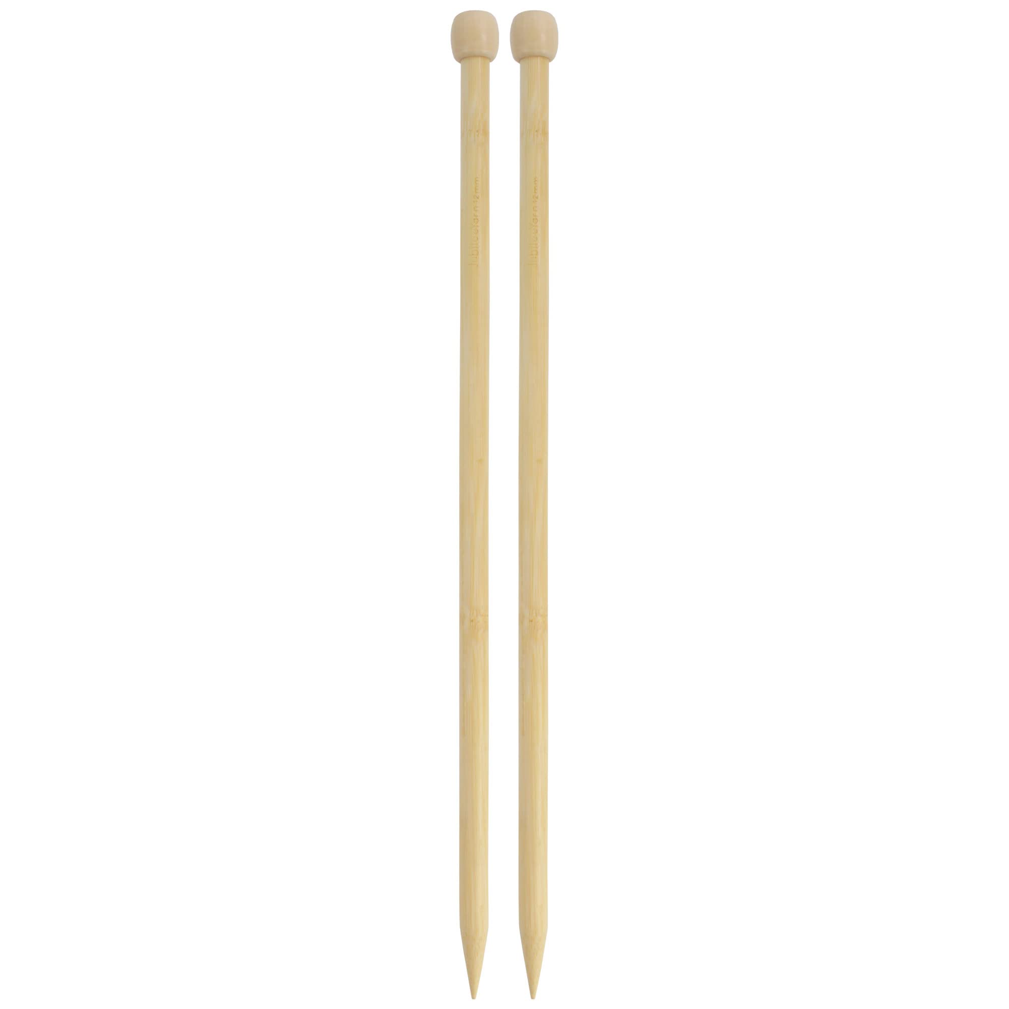 JubileeYarn Jumbo Bamboo Knitting Needles - US 17 (12mm) - 16" Long - 1 Pair