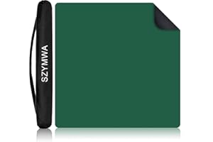 SZYMWS 34.5"x34.5" Large Rubber Mahjong Mat Anti Slip and Noise Reduction Play Mat for Mahjong, Board Games, Dominoes, Tile Games Tabletop Cover Poker Mat with Carrying Bag(Green)