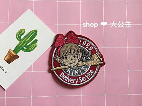 Custom Jaese Spirited Away Hayao Miyazaki girl embroidered badge brooch Kiki's Delivery Service PDA accessories fabric sticker