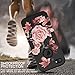 RabeMall Case for iPhone 5,Case for iPhone 5S,Case for iPhone SE Pretty Flowers for Girls/Women Anti-Fingerprint Scratch-Resistant Three Layer Shock Resistant Protective Cover,Floral Black