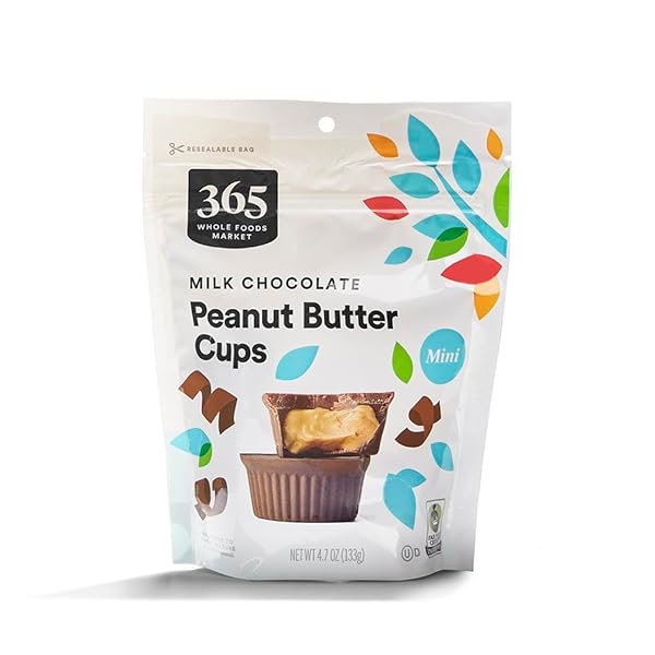 365 BY WHOLE FOODS MARKET, MINI MILK CHOCOLATE PEANUT BUTTER CUPS, 4.7 OUNCE