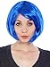 Simplicity Women's Costume Party Short Straight Bob Full Hair Wig, Blue