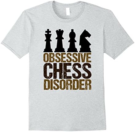 Mens Funny Obsessive Chess Disorder T-Shirt Medium Heather Grey