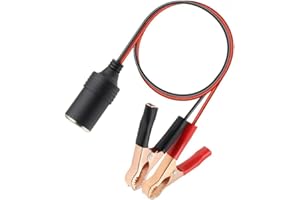 YobiLife 12V 50A Battery Clamp Adapter with Crocodile Clips, PVC Pure Copper Wire for Car Terminal Power Socket - Red + Black
