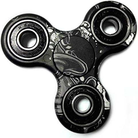 BLACK &amp; WHITE CAMO TRI FIDGET SPINNER Camouflage EDC hand desk toy stress focus tool ADHD ADD