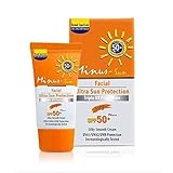 Minus Sol (Minus Sun) Facial Ultra Sun Protection SPF 50+ Pa+++ Ivory Silky Smooth Cream 0.53 Oz.(15 G.)