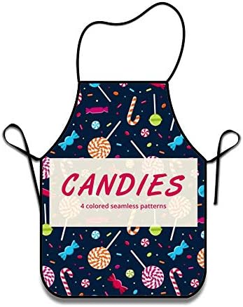 FEDDIY Customized Apron Personalized Cooking Aprons, Candy Chef Kitchen Unique and Baking Bib Aprons for Women and Men