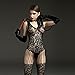 Women Lingeries Sexy Black Lace Fishnet crotchless Bodystocking Tights Free Size Bodysuits (Black), Free size