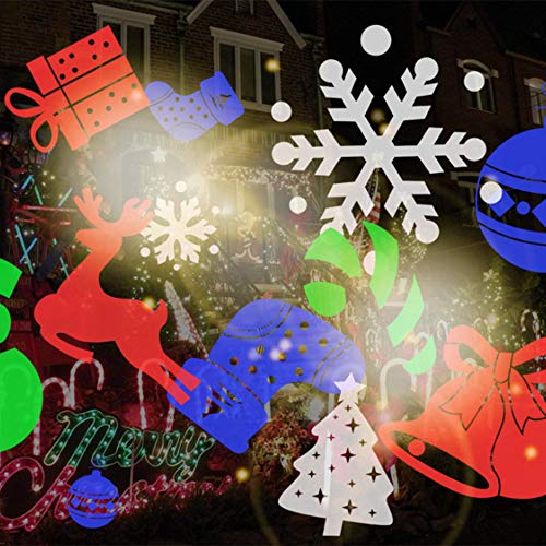 Lixada Christmas Projector Lights LED Projection Light 12 Patterns Rotatable Spot Light for Christmas Xmas Halloween Holiday Festival Party Home Decor Decoration Present Gift