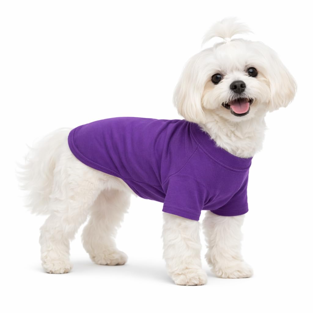 Lovelonglong Pet Clothing Dog Costumes Basic Blank T-Shirt Tee Shirts for Small Dogs Purple XS
