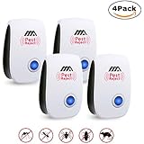 Adoric Life 4 Pack Eco-Friendly Pest Control Ultrasonic Repeller, Plug in Repellent Indoor for Mosquitoes, Mice, Ants, Rats, Roaches, Spiders, Bugs, Flies, Rodents - Human &amp; Pet Safe Pest Warrior