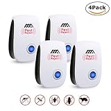 Adoric Life 4 Pack Eco-Friendly Pest Control Ultrasonic Repeller, Plug in Repellent Indoor for Mosquitoes, Mice, Ants, Rats, Roaches, Spiders, Bugs, Flies, Rodents - Human & Pet Safe Pest Warrior