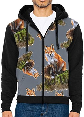 SJ HOODED Tree Fox Men 3D Print Hoodies Jacket Classic Full Zip Hoodies