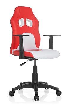 hjh OFFICE TEEN RACER AL Kinderstuhl, kunstleder, weiß/rot, 41x51x105 cm