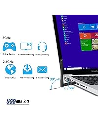 Warmstor 600 Mbps Dual Band (2.4G 150 Mbps+5G 433 Mbps) Wireless USB Wifi Adaptador, Antena USB WiFi Red Dongle adaptador soporte Windows XP Vista 7 8 8.1 10 (32 64 bits) MAC OS