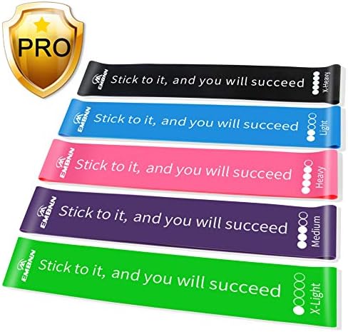 EMBNN Resistance Loop Exercise Bands, Premium-Quality Workout Bands Include eBook, Manual, Set of 3 & 5