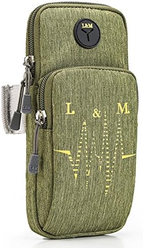 Workout Armband for Sports Running Arm Bag with Separate Compartment for iPhone 7 Plus/8/X, Samsung Galaxy Mega (Green)