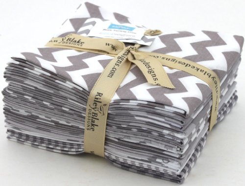 Riley Blake BASICS VARIETY GRAY 12 Fat Quarters Quilt Fabric FQ-40-12