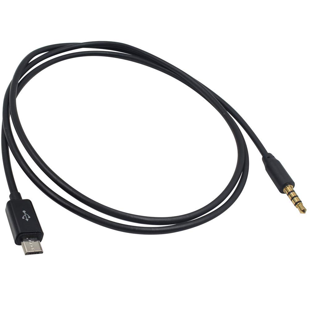 Duttek 3.5mm Audio Output Cable, 4 Ploe 3.5mm Male to Micro USB Male Car AUX Audio Output Converter Cable Audio Jack Cord for Samsung Galaxy S3 i9300 S2 i9100 i9220 (50CM/1.6Ft)