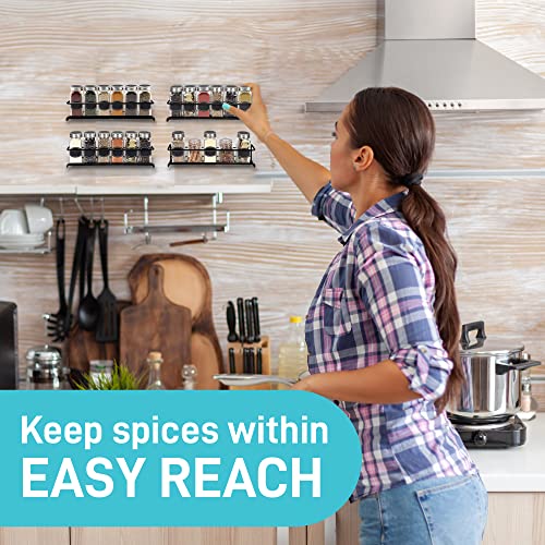 Ultimate Hostess Spice Rack Wall Mount 4Tier, SpaceSaving Wall