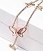 Adecco LLC Butterfly Tassel Rose Gold Titanium Steel Chain Barefoot Sandals Ankle Bracelet (Rose Gold)