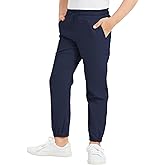 QBK Pull on Stretch School Uniform Pant Jogger Pants for Toddler to Youth Boys and Girls