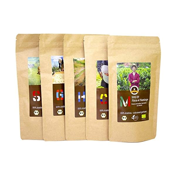 Kaffee - Bio-Box Ganze Bohne - 5 Mal 100g Raritäten Spitzenkaffee - Fünf Kaffeesorten Aus Biologischem Anbau – Bild 3