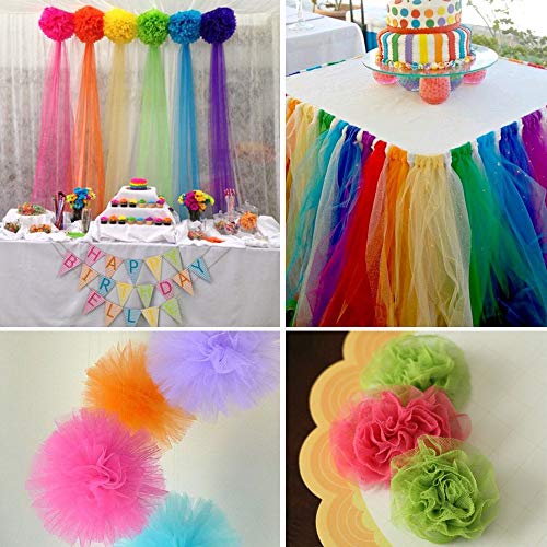 6 Colors+Rainbow+Netting+Fabric+Ribbon