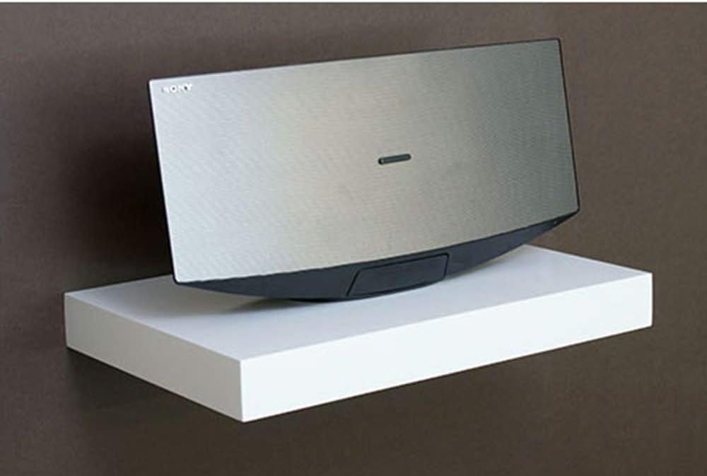 Gloss White Media Floating Shelf Kit 450x300x50mm
