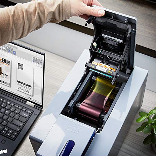 ID Maker Primacy Professional ID Card Printer - Prints Premium Quality Pictures Fast & Easy - Easiest to Use Software - 2-Sided Badge Printer Machine