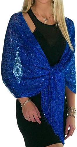 ShineGlitz Shawls and Wraps for Evening Dresses, Metallic Sparkle