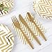 WDF 360 Gold Plastic Silverware- Disposable Hammered Gold Plastic Cutlery - Plastic Flatware inluding: 120 Gold Forks, 120 Gold Spoons, 120 Gold Knives