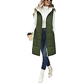 Jyanl Womens Long Fleece Vest Sleeveless Zip Vest Sherpa Quilted Jacket Trendy Warm Fall Winter Coat Outerwear 2025