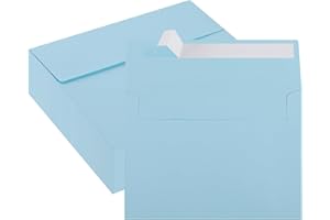 OBMMIRAO 5x7 / A7 Envelopes Self Seal – 50 Pack Light Blue Greeting Card & Invitation Envelopes, 120gsm Premium Colored Paper