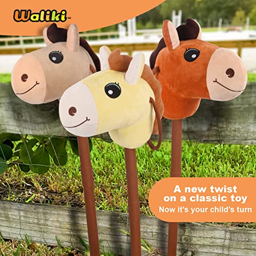 WALIKI Toys Stick Horse Yellow (Plush, for Kids and Toddlers) Toy for 3
