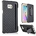 Galaxy S7 Edge Case, Heavy Duty Samsung Galaxy S7 Edge Belt Clip Case Super Slim Hard Shell Holster Clip Cover with Kickstand and Swivel Belt Clip for Galaxy S 7 Edge Cell Phone Black