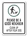 Clean Up After Your Dog Sign, Be A Good Neighbor Sign, 10x14 Inches, Rust Free .040 Aluminum, Fade Resistant, Made in USA