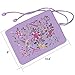 SuoSuo Jewelry Roll,Light Purple Travel Jewelry Roll Bag,Silk Embroidery Brocade Jewelry Organizer Case with Tie Close