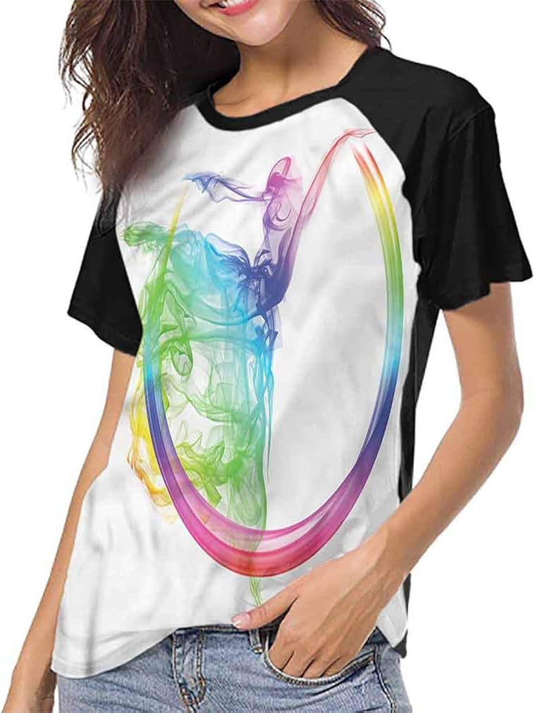 Female Baseball Short Sleeve,Abstract,Daisy Flower Petals S-XXL T-Shirt Casual Blouse