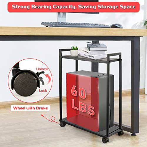 Liitrton Computer Tower Stand, 2Tier CPU Stand PC Stand with Lockable