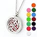Lademayh Aromatherapy Essential Oil Diffuser Necklace Wave Pendant Locket Magnetic Stainless Steel Perfume Necklace Jewelry with 2 pcs 24