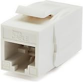 TRUE CABLE Cat6A Keystone Jack Coupler, Unshielded (UTP), PoE++ (4PPoE), UL Listed, ETL Verified, ANSI/TIA 568-2.D Cat 6A Performance Compliant, Female to Female RJ45 Couplers, White, 2 Pack