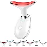 Face and Neck Massager with 7 Colors LED Light Therapy, Multi-Functional, Skincare Tool for Wrinkles & Relaxation,Facial Massager
