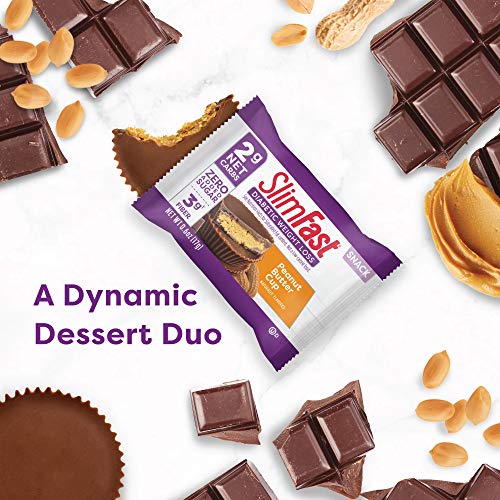 SlimFast Diabetic Friendly Weight Loss Snack, Peanut Butter Cup, Low