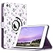 ULAK iPad mini 1/2/3 Case - 360 Degree Rotating Stand Case Cover with Auto Sleep / Wake Feature for Apple iPad mini 1 / iPad mini 2 / iPad mini 3 - Purple Rose