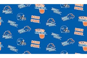 SYKEL ENTERPRISES Boise State Broncos Cotton Fabric-Boise State Cotton Fabric Sold by The Yard-NCAA College Cotton Fabric