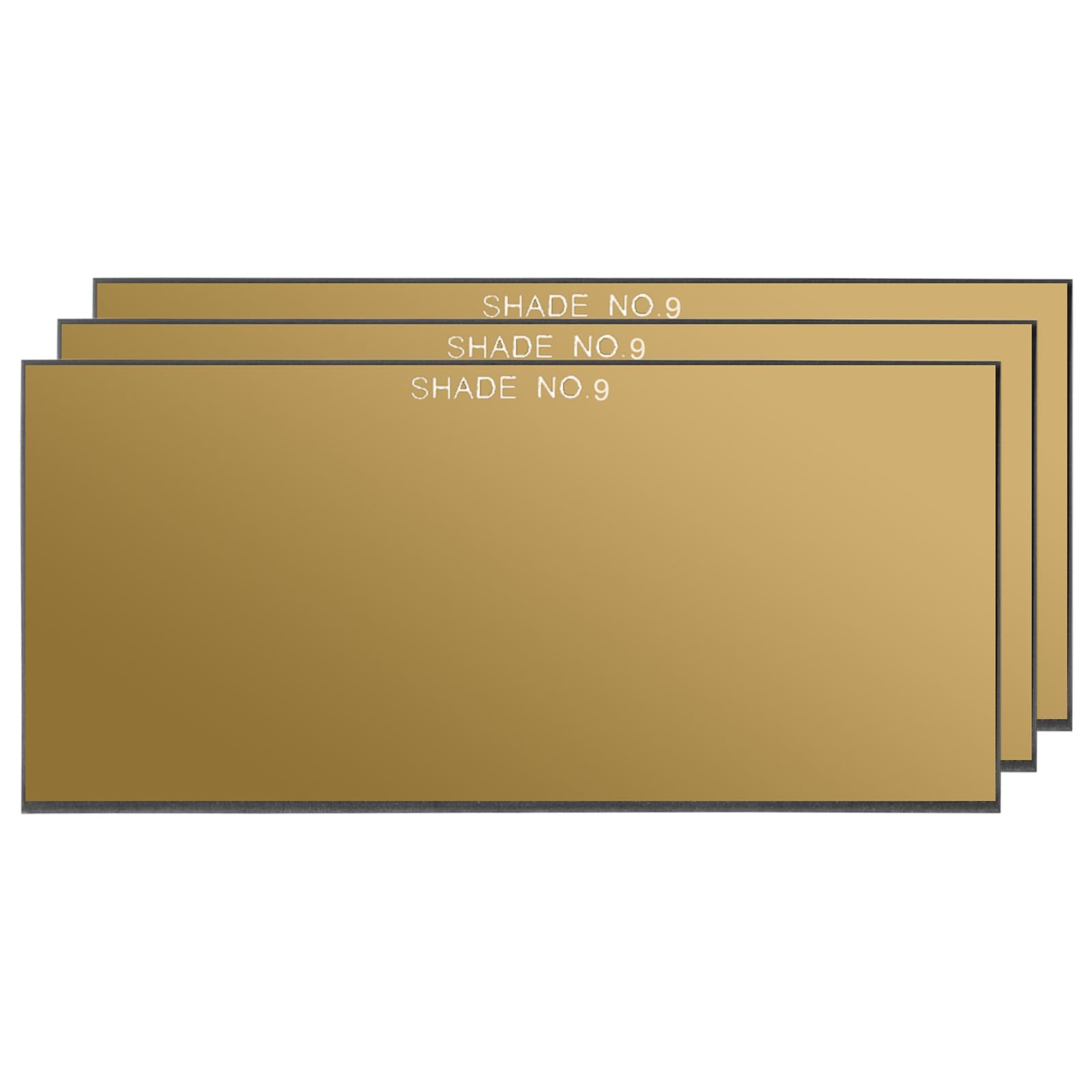 PATIKIL Gold Welding Glass Lens Shade 9, 3 Pack 2" x 4.25" Hardened Helmet Filter Darkening Glass Welding Hood Lens for Weld Helmet Hood Covers Replacement