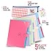 5 Pockets Expanding File Folders | Accordion Document & Paperwork Organizer, School & Office Supplies | A4 Letter Size, Button Closure |Storage Solution for Business, Home, Classroom |Pack of 5 Colors