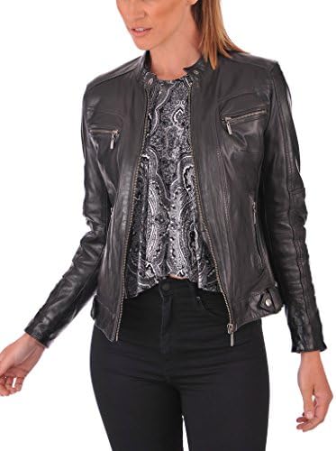 leatherjacket Womens Genuine Lambskin Motorcylce Leather Jacket